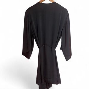 Classic Black Women's Satin Robe
